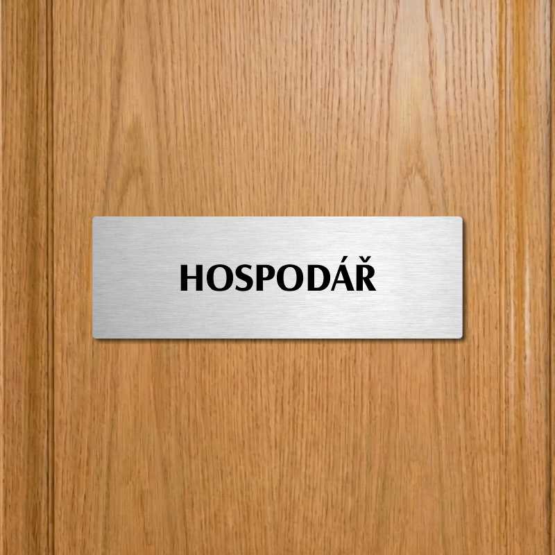 Hospodář, 240x79mm, stříbrná popiska s dvojtým rámečkem